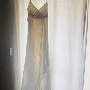 NWT BCBGMAXAZRIA Off white CHIFFON evening gown.